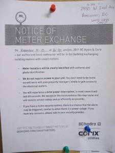 BC Hydro, November 2011, Notice of Meter Exchange